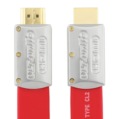 ULT-unite 4K Ultra HD Gold-plated HDMI to HDMI Flat Cable, Cable Length:6m(Red) - Cable by ult-unite | Online Shopping UK | buy2fix