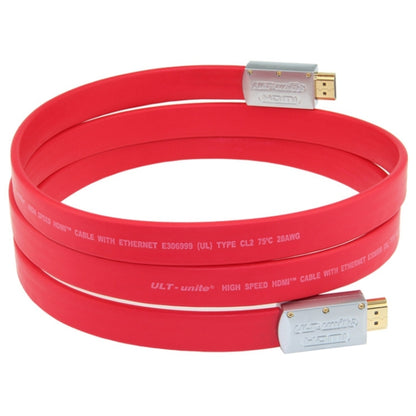 ULT-unite 4K Ultra HD Gold-plated HDMI to HDMI Flat Cable, Cable Length:6m(Red) - Cable by ult-unite | Online Shopping UK | buy2fix