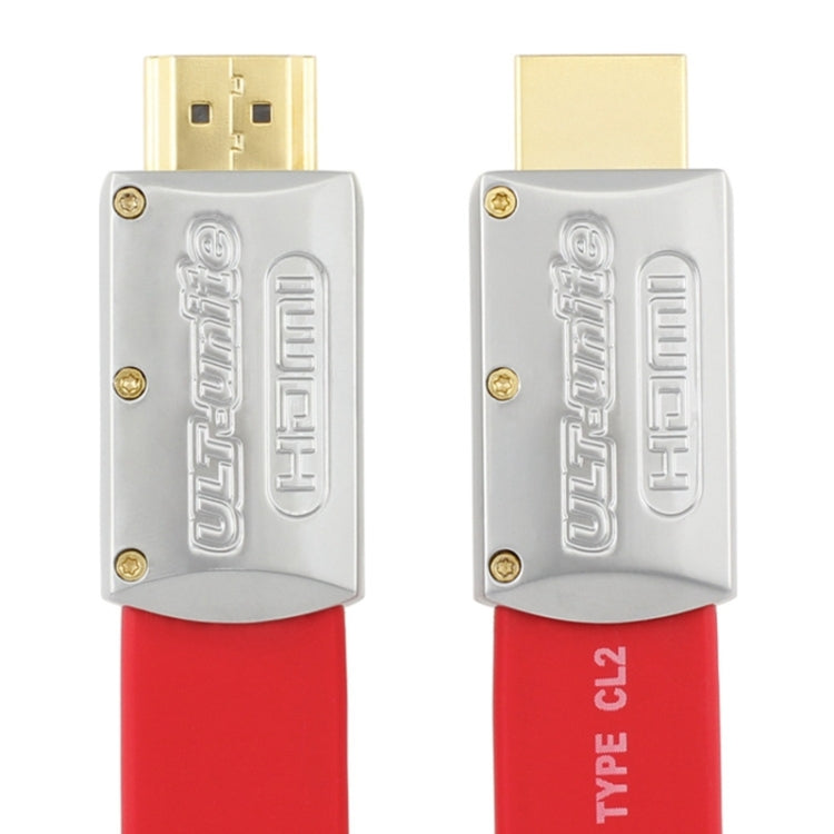 ULT-unite 4K Ultra HD Gold-plated HDMI to HDMI Flat Cable, Cable Length:8m(Red) - Cable by ult-unite | Online Shopping UK | buy2fix