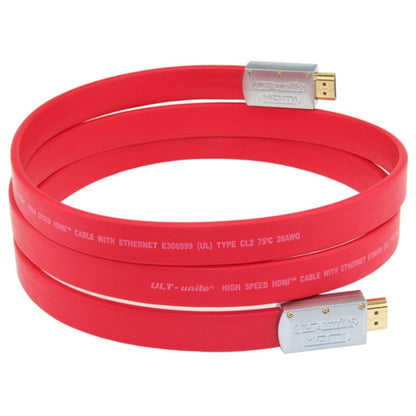 ULT-unite 4K Ultra HD Gold-plated HDMI to HDMI Flat Cable, Cable Length:20m(Red) - Cable by ult-unite | Online Shopping UK | buy2fix
