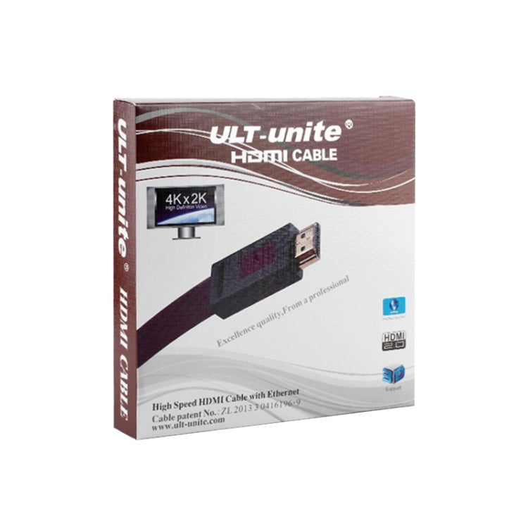 ULT-unite 4K Ultra HD Gold-plated HDMI to HDMI Flat Cable, Cable Length:1m(Transparent Purple) - Cable by ult-unite | Online Shopping UK | buy2fix