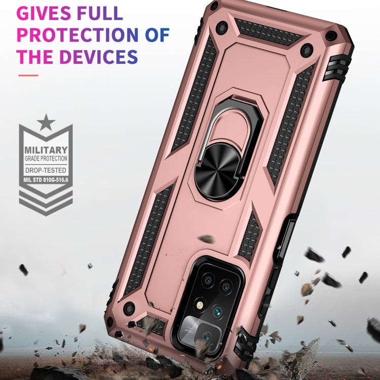 For Xiaomi Redmi 10 Shockproof TPU + PC Phone Case with 360 Degree Rotating Holder(Rose Gold) - Xiaomi Cases by buy2fix | Online Shopping UK | buy2fix