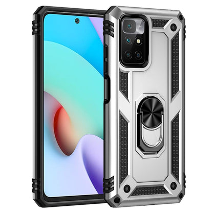 For Xiaomi Redmi 10 Shockproof TPU + PC Phone Case with 360 Degree Rotating Holder(Silver) - Xiaomi Cases by buy2fix | Online Shopping UK | buy2fix
