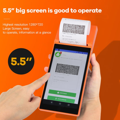 SGT-SP01 5.5 inch HD Screen Handheld POS Receipt Printer, Suit Version, UK Plug(Orange) - Consumer Electronics by buy2fix | Online Shopping UK | buy2fix