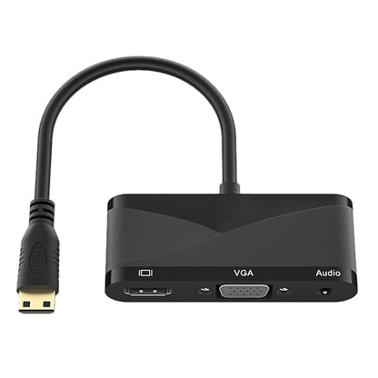 h114 3 in 1 Mini HDMI to HDMI + VGA + 3.5 Audio Converter Cable(Black) - Computer & Networking by buy2fix | Online Shopping UK | buy2fix