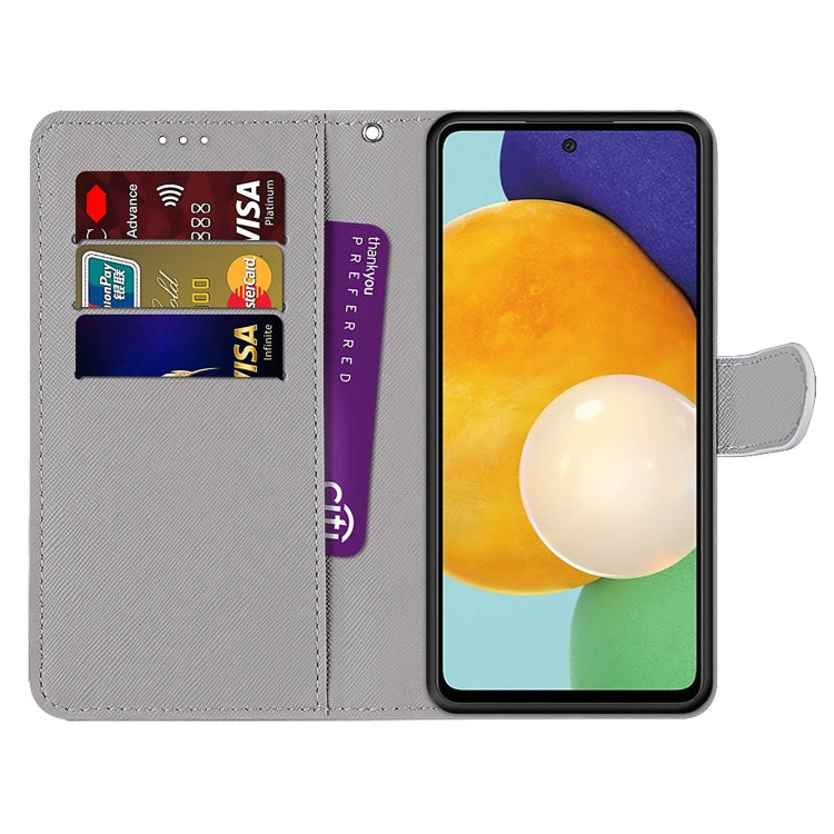 For Samsung Galaxy A53 5G Global Coloured Drawing Cross Texture Horizontal Flip PU Phone Leather Case with Holder & Card Slots & Wallet & Lanyard(Colorful Layer(Leather Shoes Cat) - Samsung Accessories by buy2fix | Online Shopping UK | buy2fix