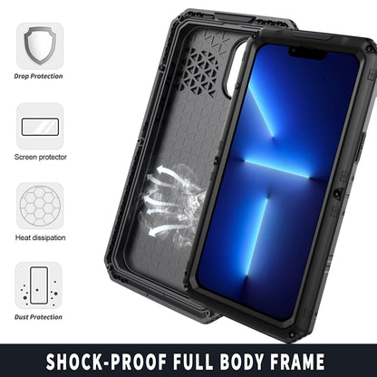 For iPhone 13 Pro Max Shockproof Waterproof Dustproof Metal + Silicone Phone Case with Screen Protector (Black) - iPhone 13 Pro Max Cases by buy2fix | Online Shopping UK | buy2fix