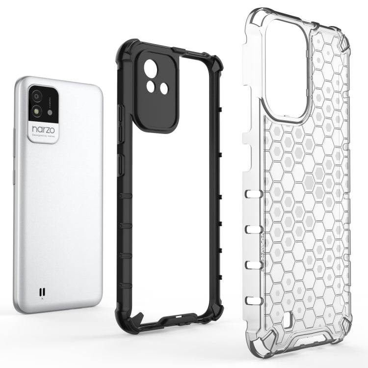 For OPPO Realme Narzo 50 4G Honeycomb PC + TPU Phone Case(White) - Realme Cases by buy2fix | Online Shopping UK | buy2fix