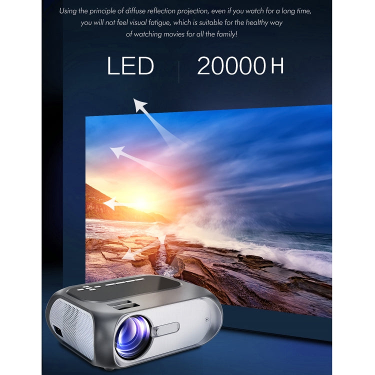 T7i 720P 200 ANSI Home Theater LED HD Digital Projector, Same Screen Version, AU Plug(Silver Grey) - Consumer Electronics by buy2fix | Online Shopping UK | buy2fix