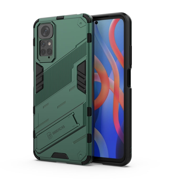 For Xiaomi Redmi Note 11 / Note 11S Global Punk Armor 2 in 1 PC + TPU Shockproof Phone Case with Invisible Holder(Green) - Xiaomi Cases by buy2fix | Online Shopping UK | buy2fix