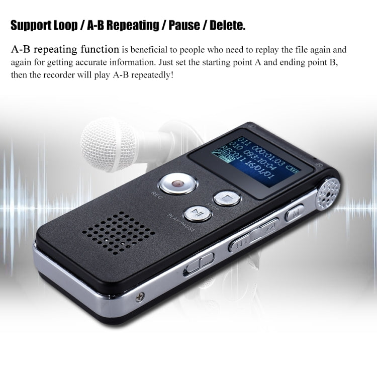 SK-012 16GB USB Dictaphone Digital Audio Voice Recorder with WAV MP3 Player VAR Function(Purple) - Consumer Electronics by buy2fix | Online Shopping UK | buy2fix