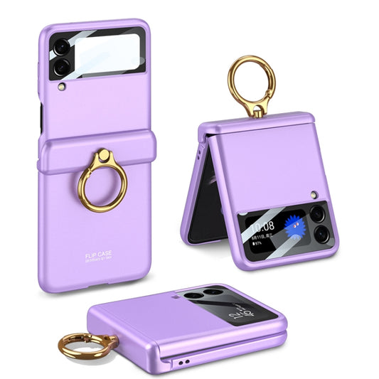 For Samsung Galaxy Z Flip3 5G GKK Magnetic Hinged Flip Case with Ring Holder(Purple) - Galaxy Phone Cases by GKK | Online Shopping UK | buy2fix