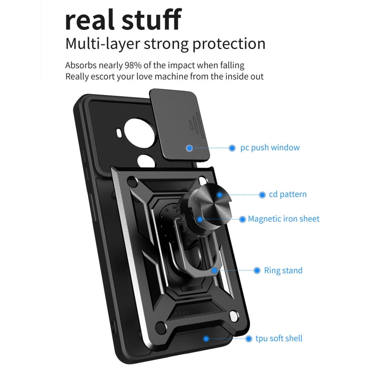 For Nokia C30 Sliding Camera Cover Design TPU+PC Phone Case(Black) - Mobile Accessories by buy2fix | Online Shopping UK | buy2fix