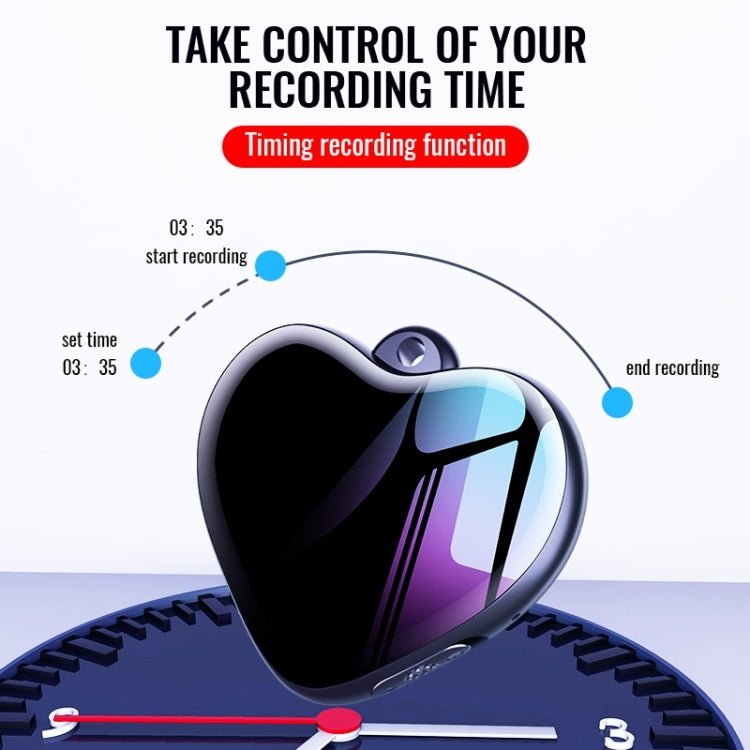 Q66 Heart Pendant Smart HD Noise Reduction Voice Control Recording Pen, Capacity:4GB - Security by buy2fix | Online Shopping UK | buy2fix