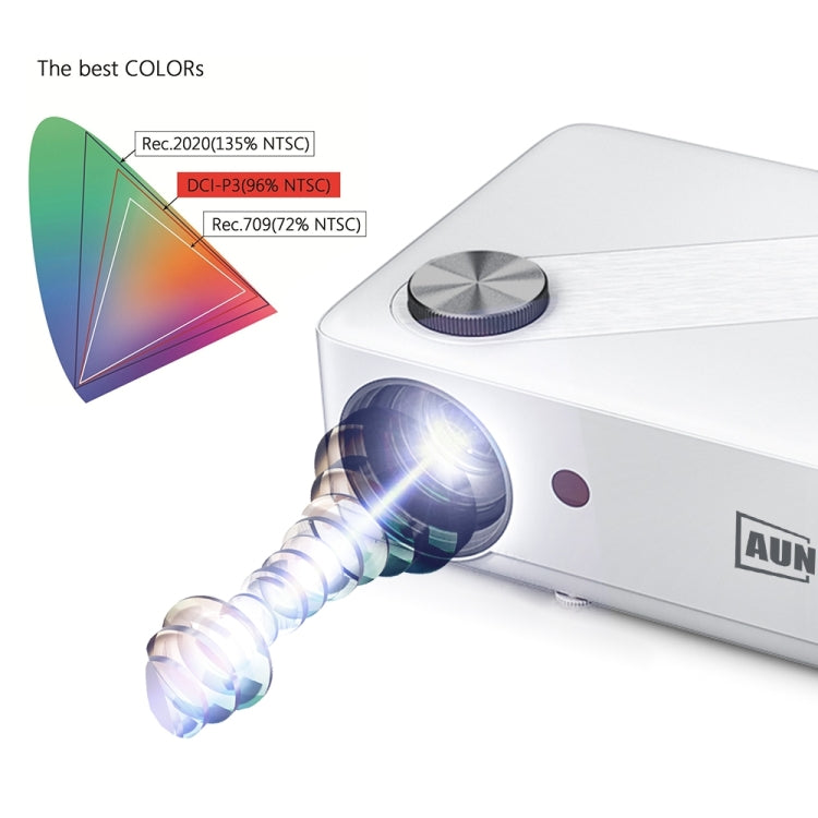 AUN AKEY8 1920x1080 6000 Lumens Portable Home Theater LED HD Digital Projector, Basic Version, UK Plug - Consumer Electronics by AUN | Online Shopping UK | buy2fix