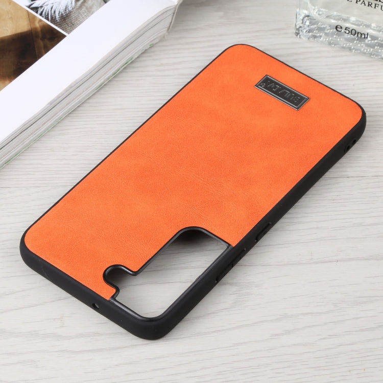 For Samsung Galaxy S22 5G SULADA Shockproof TPU + Handmade Leather Phone Case(Orange) - Galaxy S22 5G Cases by SULADA | Online Shopping UK | buy2fix