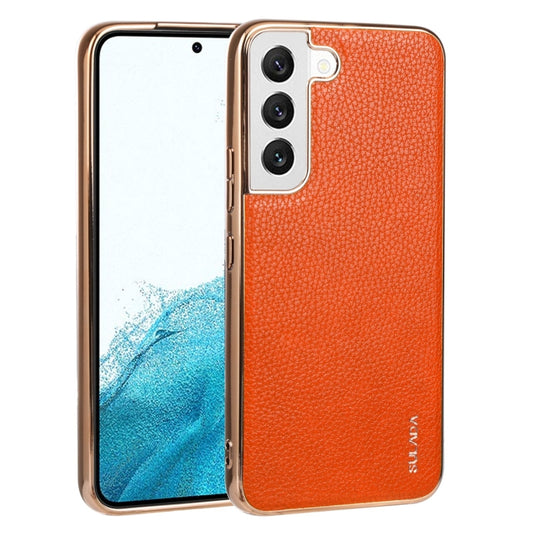 For Samsung Galaxy S22 5G SULADA Shockproof TPU + Handmade Leather Phone Case(Orange) - Galaxy S22 5G Cases by SULADA | Online Shopping UK | buy2fix