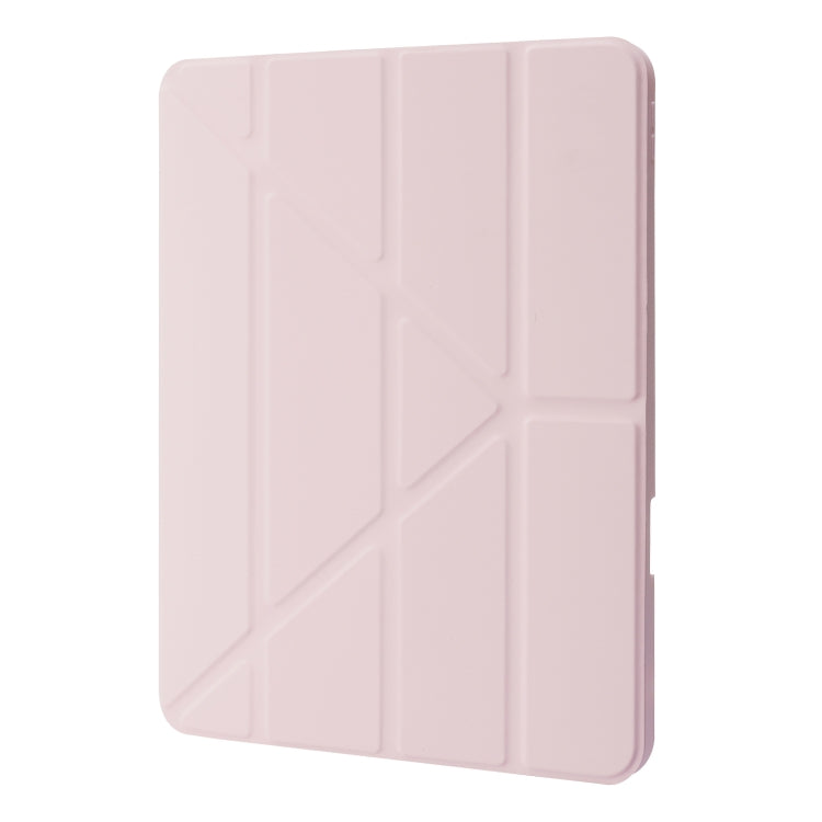 For iPad Pro 12.9 2022 / 2021 / 2020 / 2018 Deformation Transparent Acrylic Leather Tablet Case(Pink) - Apple Accessories by buy2fix | Online Shopping UK | buy2fix