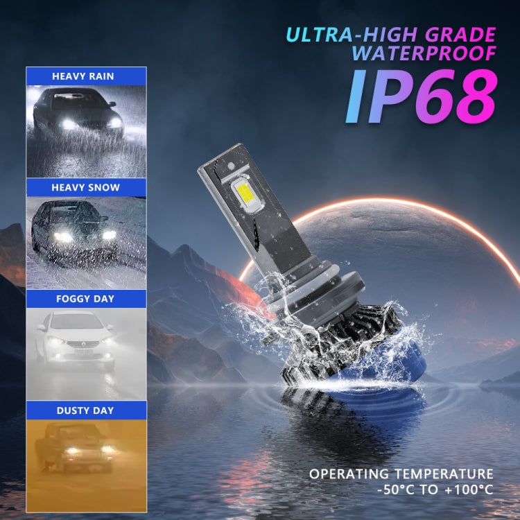 P10 1 Pair 9005 6000K / 6000LM / 55W / DC10-32V IP68 Waterproof Car LED Headlight - In Car by buy2fix | Online Shopping UK | buy2fix