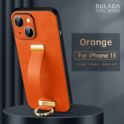 For iPhone 13 SULADA Cool Series PC + Leather Texture Skin Feel Shockproof Phone Case (Orange) - iPhone 13 Cases by SULADA | Online Shopping UK | buy2fix