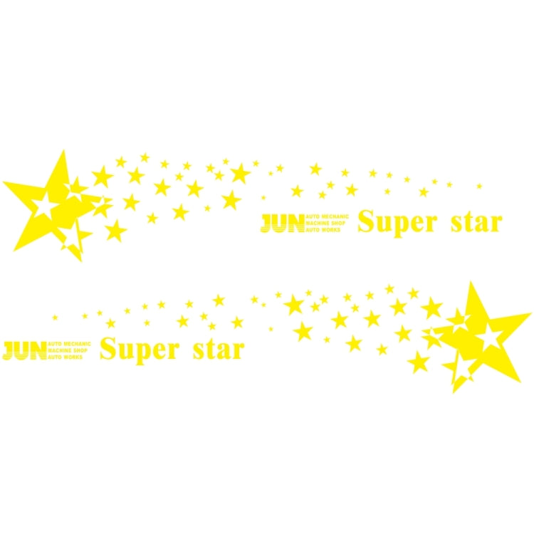 2 PCS/Set D-207 Star Pattern Car Modified Decorative Sticker(Yellow) - In Car by buy2fix | Online Shopping UK | buy2fix