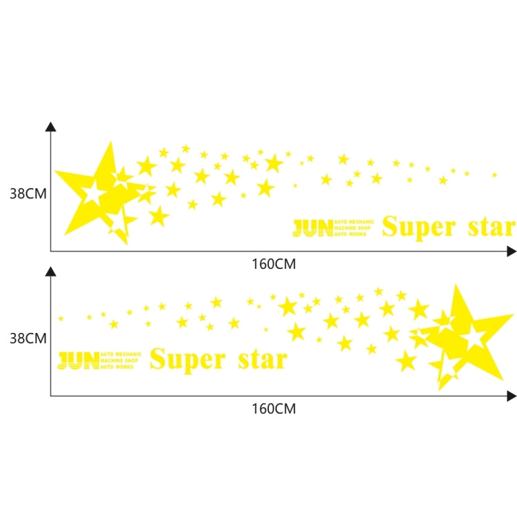 2 PCS/Set D-207 Star Pattern Car Modified Decorative Sticker(Yellow) - In Car by buy2fix | Online Shopping UK | buy2fix