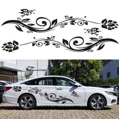 2 PCS/Set D-251 Butterfly Love Flowers Pattern Car Modified Decorative Sticker(Yellow) - In Car by buy2fix | Online Shopping UK | buy2fix