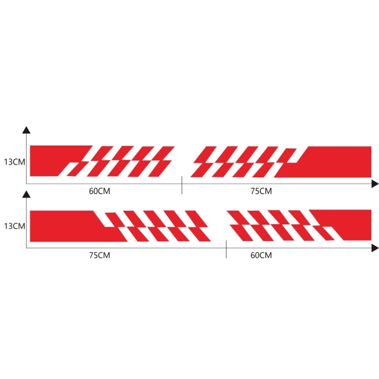 2 PCS/Set D-487 Stripe Pattern Car Modified Decorative Sticker(Red) - In Car by buy2fix | Online Shopping UK | buy2fix