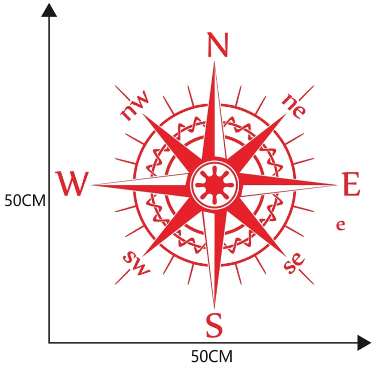 D-863 Compass Pattern Car Modified Decorative Sticker(Red) - In Car by buy2fix | Online Shopping UK | buy2fix