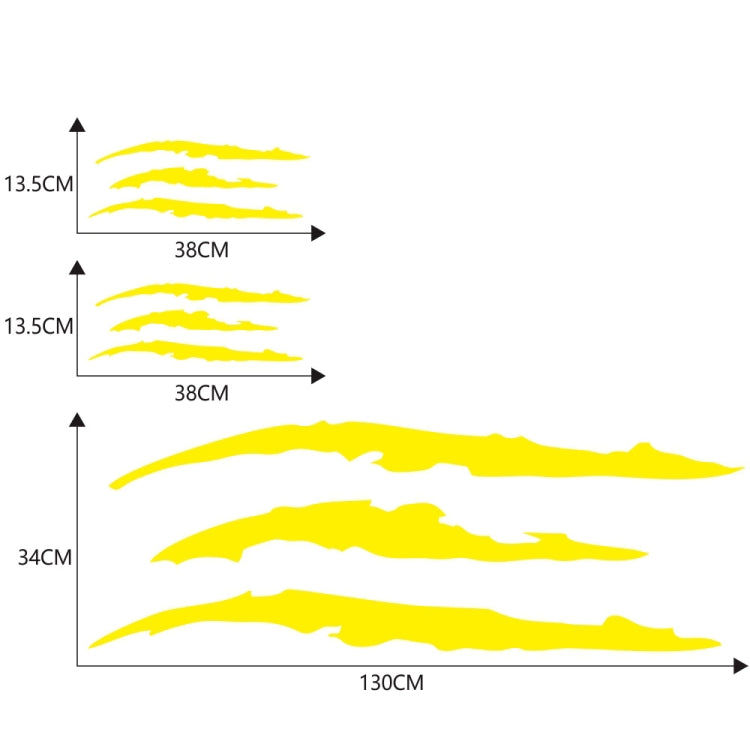 D-865 Claw Scratches Pattern Car Modified Decorative Sticker(Yellow) - In Car by buy2fix | Online Shopping UK | buy2fix