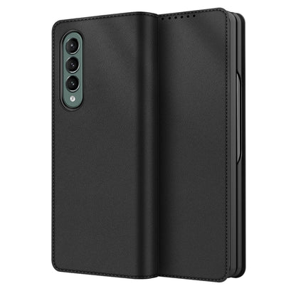 For Samsung Galaxy Z Fold4 Split Type Horizontal Flip Foldable Leather Phone Case(Plain Black) - Galaxy Z Fold4 5G Cases by buy2fix | Online Shopping UK | buy2fix