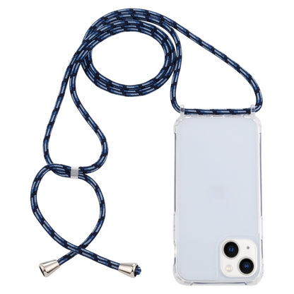 For iPhone 14 Transparent Acrylic Airbag Shockproof Phone Protective Case with Lanyard (Gradient Blue) - Apple Accessories by buy2fix | Online Shopping UK | buy2fix