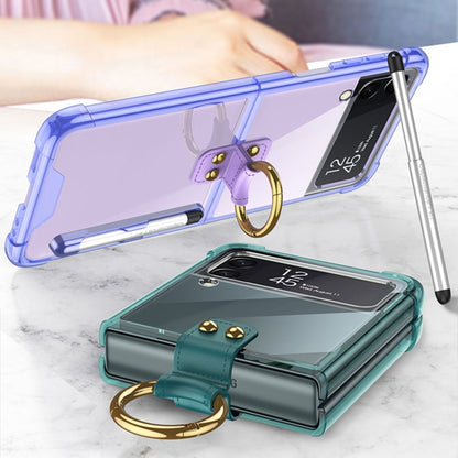 For Samsung Galaxy Z Flip4 GKK Airbag Protective Phone Case with Ring & Pen(Green) - Galaxy Z Flip4 5G Cases by GKK | Online Shopping UK | buy2fix