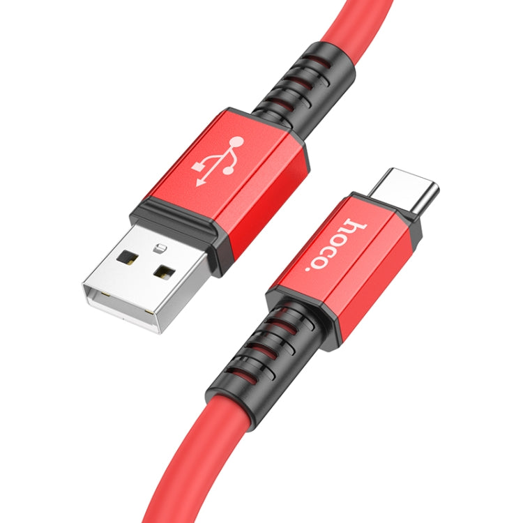 hoco X85 3A USB to USB-C / Type-C Strength Charging Data Cable，Length：1m(Red) -  by hoco | Online Shopping UK | buy2fix