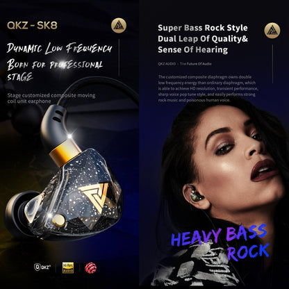 QKZ SK8 3.5mm Sports In-ear Dynamic HIFI Monitor Earphone with Mic(Pink) - In Ear Wired Earphone by QKZ | Online Shopping UK | buy2fix