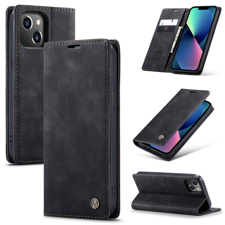 For iPhone 14 CaseMe-013 Multifunctional Retro Frosted Leather Phone Case (Black) - iPhone 14 Cases by CaseMe | Online Shopping UK | buy2fix