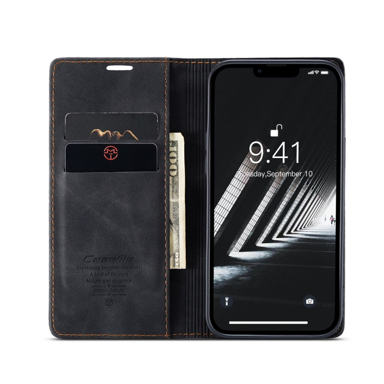 For iPhone 14 CaseMe-013 Multifunctional Retro Frosted Leather Phone Case (Black) - iPhone 14 Cases by CaseMe | Online Shopping UK | buy2fix