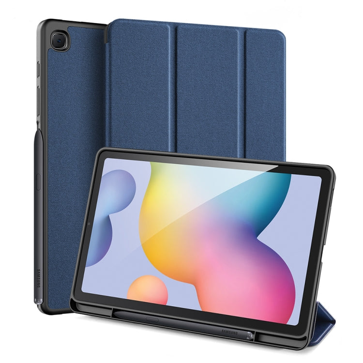 For Galaxy Tab S6 Lite 10.4 inch DUX DUCIS Domo Series Horizontal Flip Magnetic PU Leather Case with Three-folding Holder & Pen Slot(Blue) - Samsung Accessories by DUX DUCIS | Online Shopping UK | buy2fix