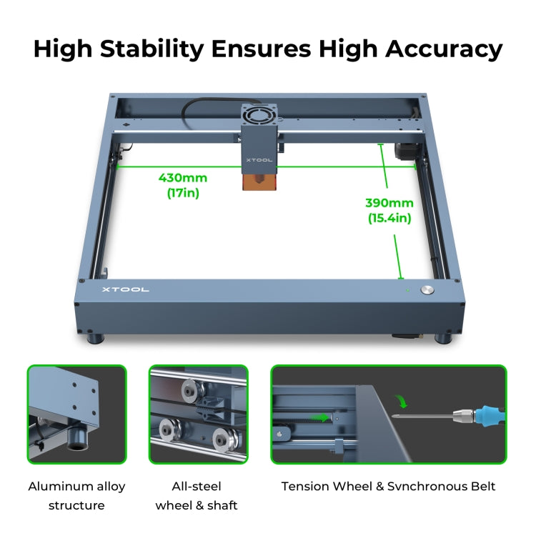 XTOOL D1 Pro-20W High Accuracy DIY Laser Engraving & Cutting Machine, Plug Type:EU Plug(Metal Gray) - DIY Engraving Machines by XTOOL | Online Shopping UK | buy2fix