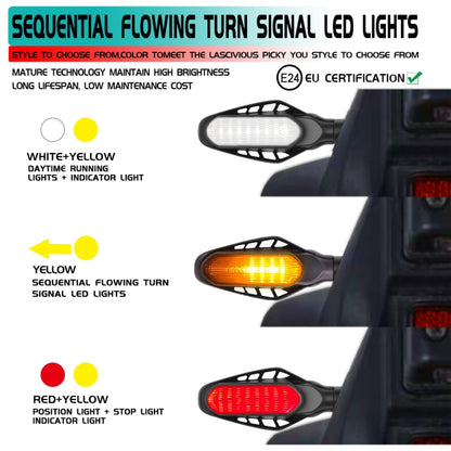 4 PCS Modified Motorcycle 16LEDs Brake Turn Tail Light, Smoked Shell(Red Light + Yellow Light) - In Car by buy2fix | Online Shopping UK | buy2fix