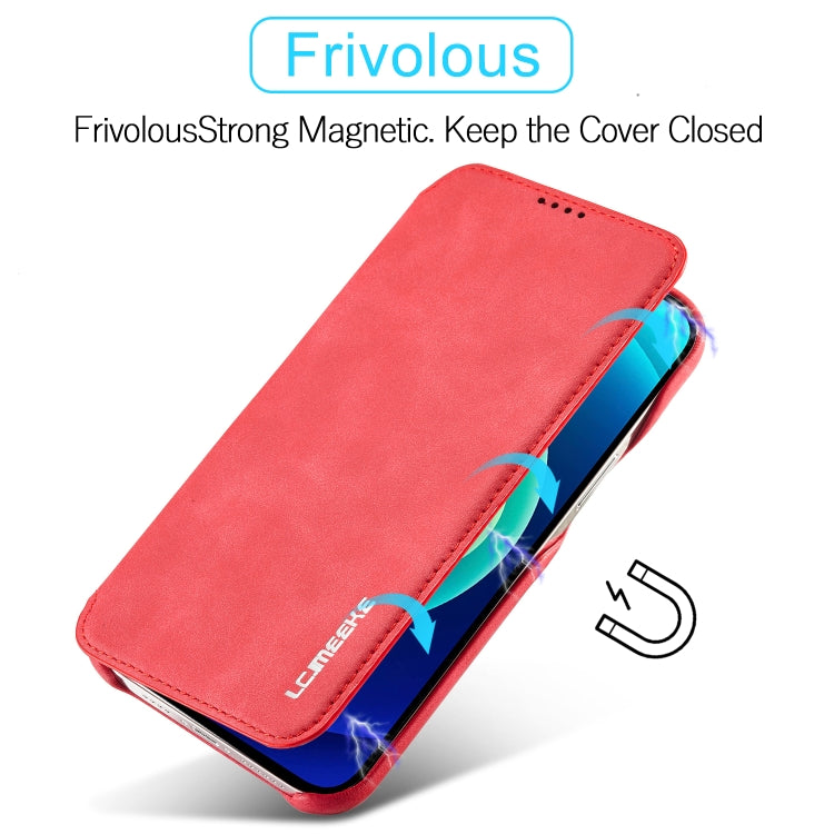 For iPhone 14 LC.IMEEKE Hon Ancient Series Flip Leather Phone Case (Red) - iPhone 14 Cases by LC.IMEEKE | Online Shopping UK | buy2fix