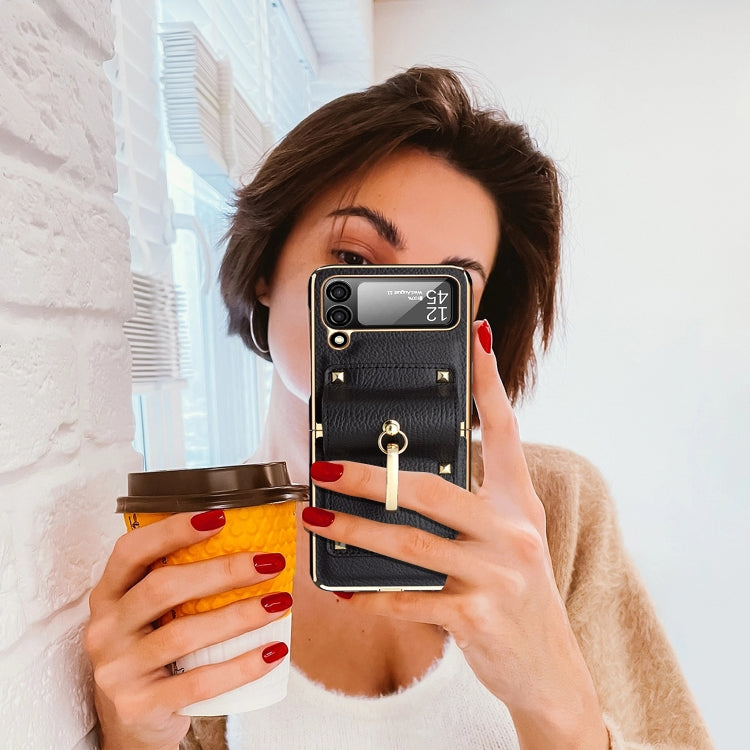 For Samsung Galaxy Z Flip4 5G GKK Colorful PU Phone Case with Ring Holder(Orange) - Galaxy Z Flip4 5G Cases by GKK | Online Shopping UK | buy2fix