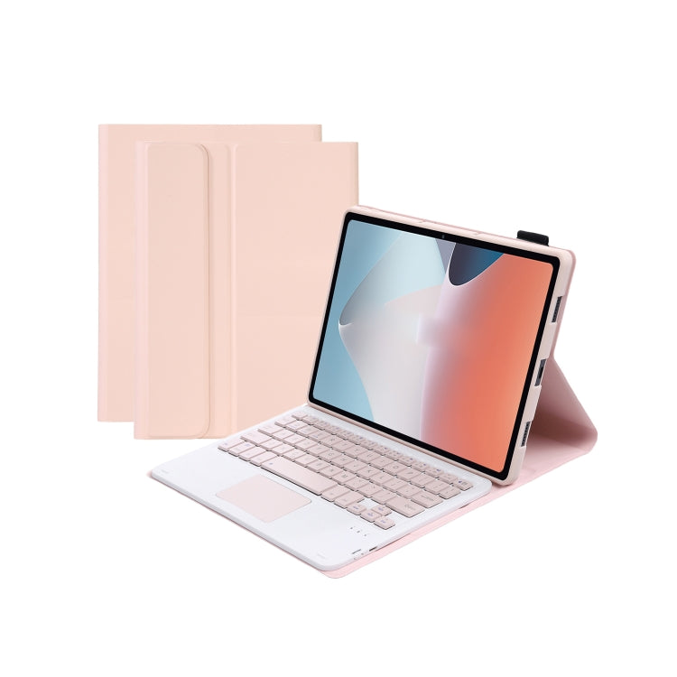OP12-A Lambskin Texture Ultra-thin Bluetooth Keyboard Leather Case with Touchpad For OPPO Pad Air 10.4 inch(Pink) - Others Keyboard by buy2fix | Online Shopping UK | buy2fix