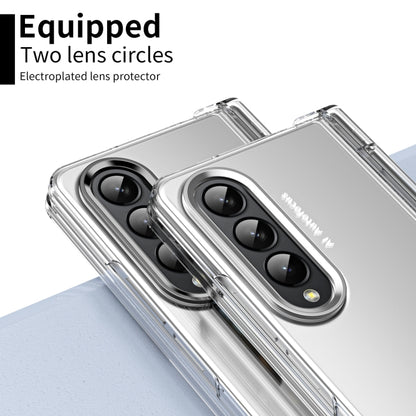 For Samsung Galaxy Z Fold4 Skin Feel Two-color Contact Lens Hinge Flip Phone Case with Pen Slot(Transparent) - Galaxy Z Fold4 5G Cases by buy2fix | Online Shopping UK | buy2fix