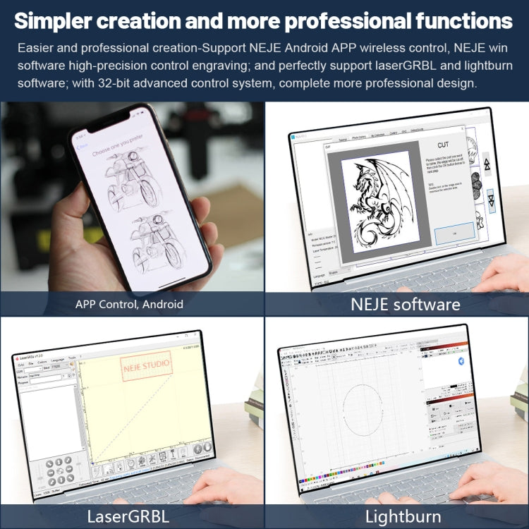 NEJE MASTER 3 MAX Laser Engraver with A40640 Dual Laser Beam Module(EU Plug) - DIY Engraving Machines by NEJE | Online Shopping UK | buy2fix