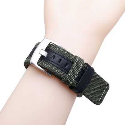 For Amazfit T-Rex / T-Rex Pro / Ares Leather Nylon Watch Band(Green) - Watch Bands by buy2fix | Online Shopping UK | buy2fix