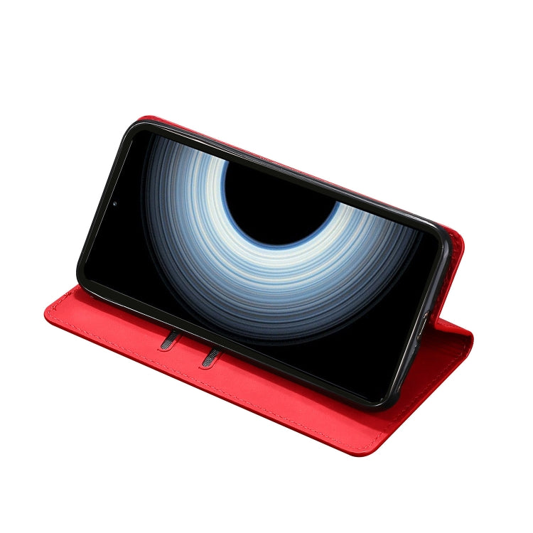 For Xiaomi Redmi K50 Ultra/Xiaomi 12T/Xiaomi 12T Pro Skin Feel Magnetic Horizontal Flip Leather Phone Case(Red) - Xiaomi Cases by buy2fix | Online Shopping UK | buy2fix
