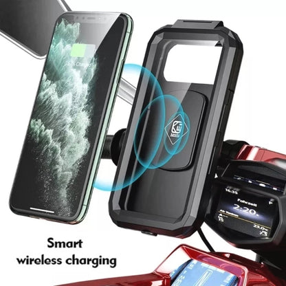 M18L-A1 Motorcycle / Bicycle Handlebar Wireless Charging Waterproof Box Mobile Phone Holder - In Car by buy2fix | Online Shopping UK | buy2fix