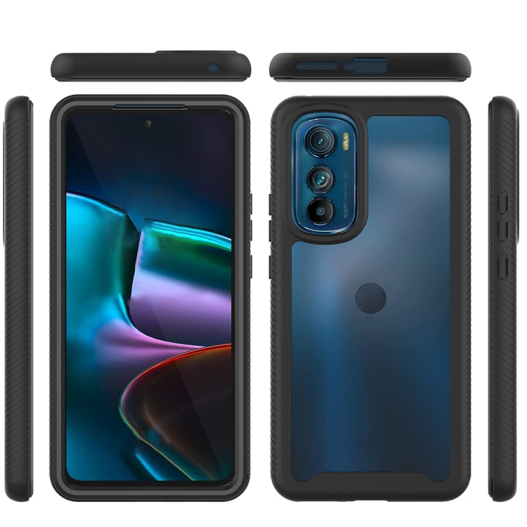 For Motorola Moto Edge 30 Starry Sky Solid Color TPU Clear PC Phone Case(Black) - Mobile Accessories by buy2fix | Online Shopping UK | buy2fix