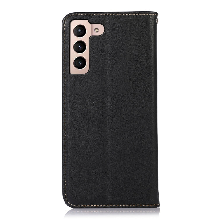 For Samsung Galaxy S23+ 5G KHAZNEH Nappa Top Layer Cowhide Leather Phone Case(Black) - Galaxy S23+ 5G Cases by buy2fix | Online Shopping UK | buy2fix